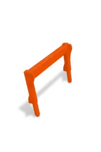 Poignée orange en plastique pour porte