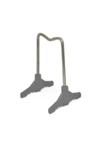 Support gris en métal pour vélo